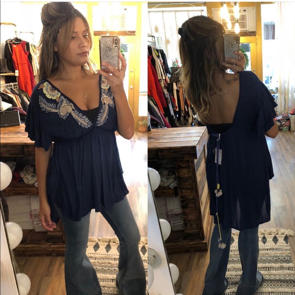 Free People Embroided Blouse